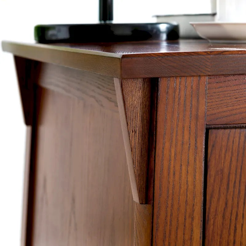 Table d'appoint de style Mission en bois massif traditionnel