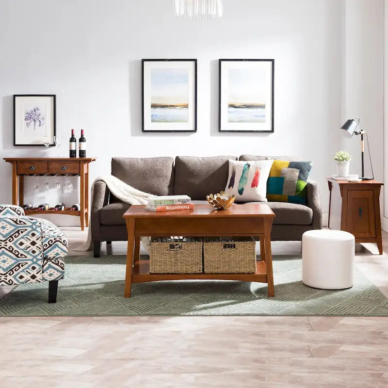 Table d'appoint de style Mission en bois massif traditionnel