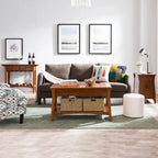 Table d'appoint de style Mission en bois massif traditionnel