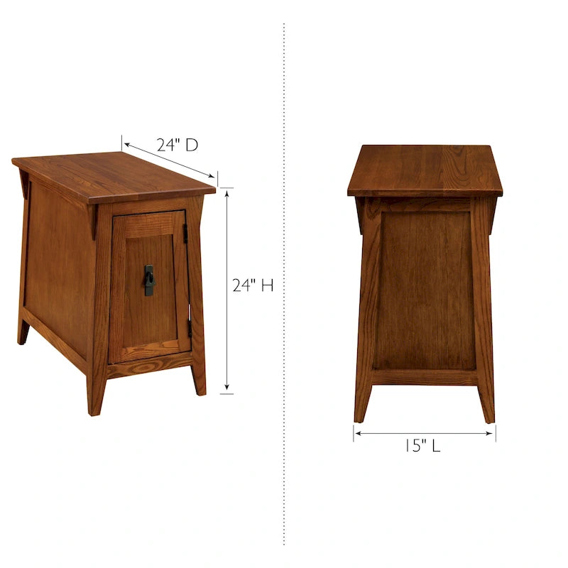 Table d'appoint de style Mission en bois massif traditionnel