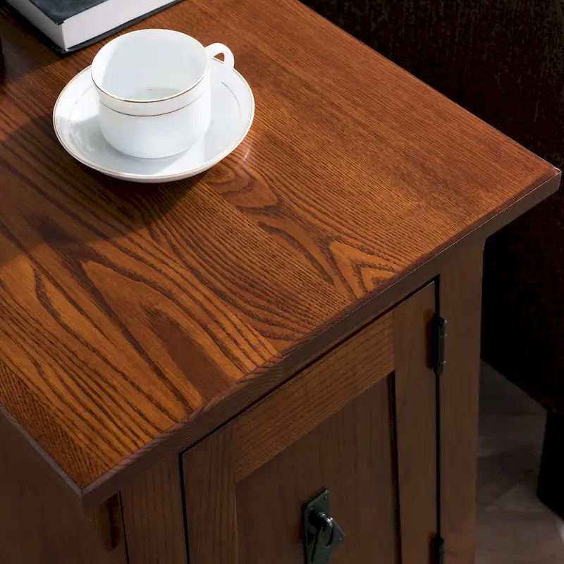 Table d'appoint de style Mission en bois massif traditionnel