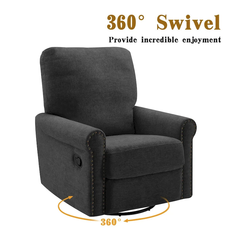 Ensemble de 2 fauteuils de relaxation inclinables manuellement pivotants à 360 degrés