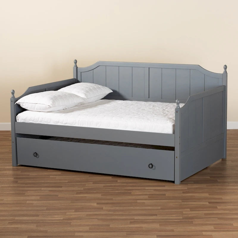 Lit de repos de taille standard avec lit gigogne de taille jumeau de style campagnard