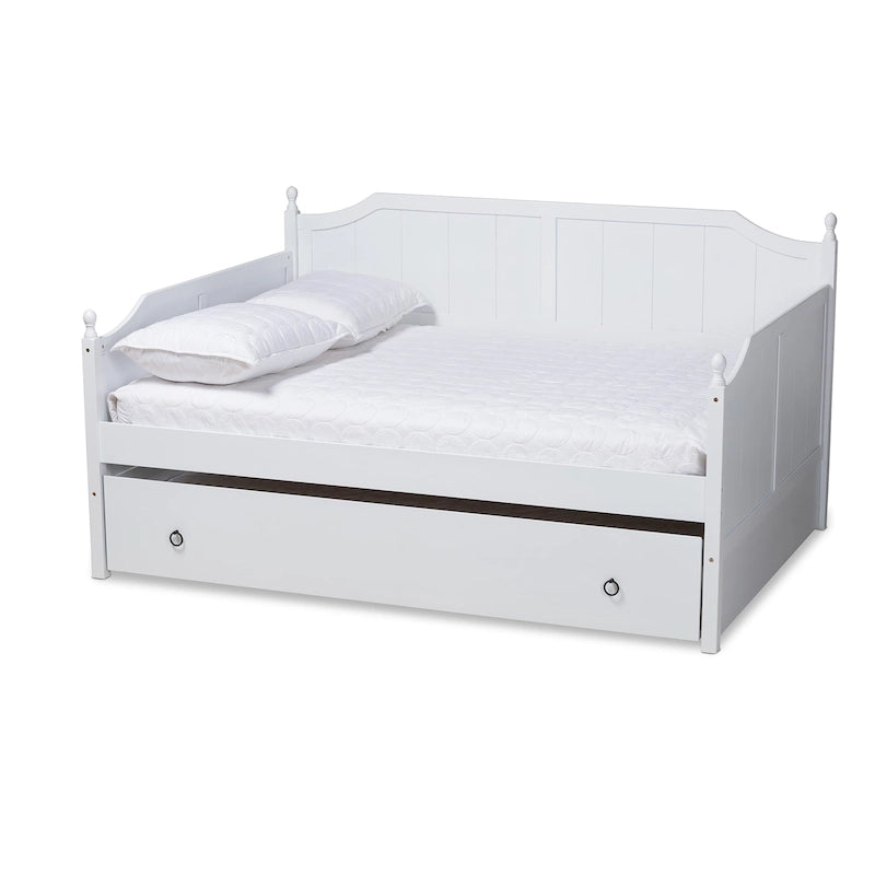 Lit de repos de taille standard avec lit gigogne de taille jumeau de style campagnard