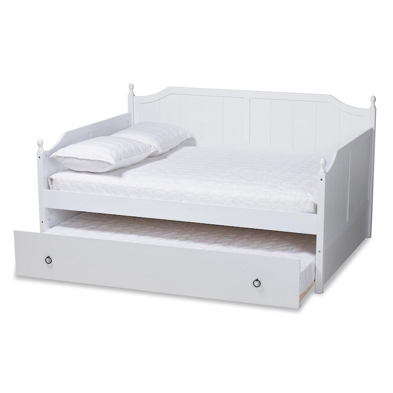 Lit de repos de taille standard avec lit gigogne de taille jumeau de style campagnard