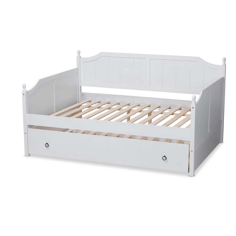 Lit de repos de taille standard avec lit gigogne de taille jumeau de style campagnard