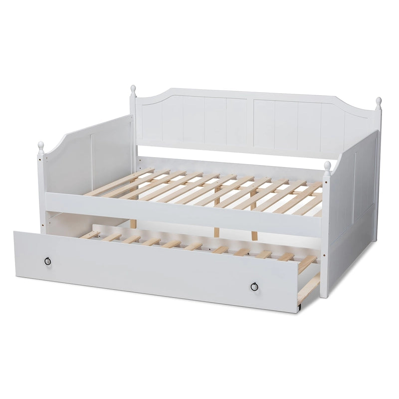 Lit de repos de taille standard avec lit gigogne de taille jumeau de style campagnard