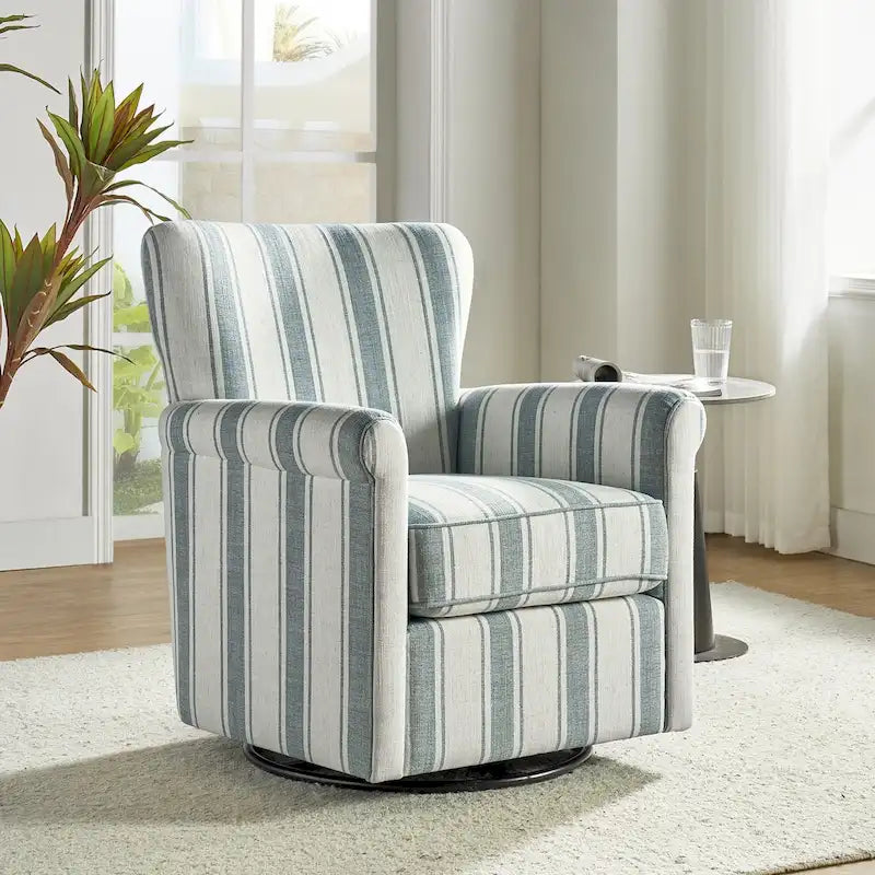 Fauteuil pivotant et à bascule confortable en tissu floral
