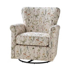Fauteuil pivotant et à bascule confortable en tissu floral