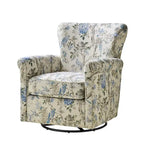 Fauteuil pivotant et à bascule confortable en tissu floral