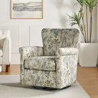 Fauteuil pivotant et à bascule confortable en tissu floral