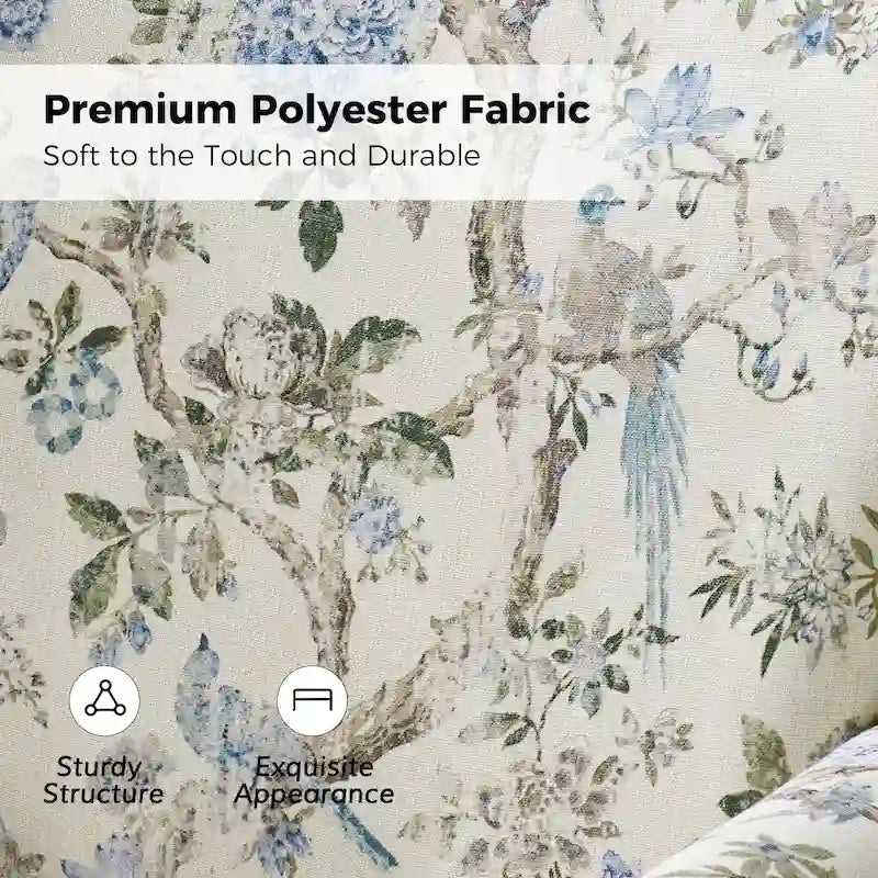 Fauteuil pivotant et à bascule confortable en tissu floral