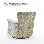 Fauteuil pivotant et à bascule confortable en tissu floral