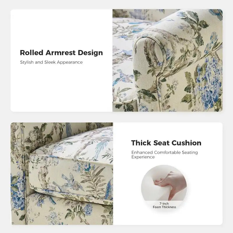 Fauteuil pivotant et à bascule confortable en tissu floral