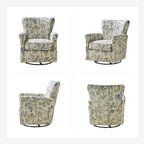 Fauteuil pivotant et à bascule confortable en tissu floral