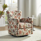 Fauteuil pivotant et à bascule confortable en tissu floral