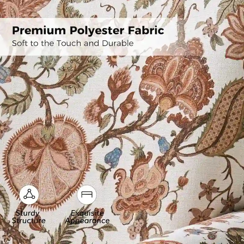 Fauteuil pivotant et à bascule confortable en tissu floral