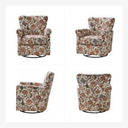 Fauteuil pivotant et à bascule confortable en tissu floral