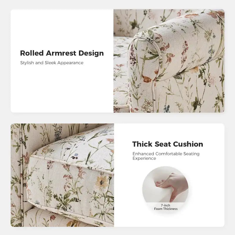 Fauteuil pivotant et à bascule confortable en tissu floral