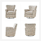 Fauteuil pivotant et à bascule confortable en tissu floral