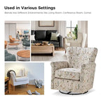 Fauteuil pivotant et à bascule confortable en tissu floral