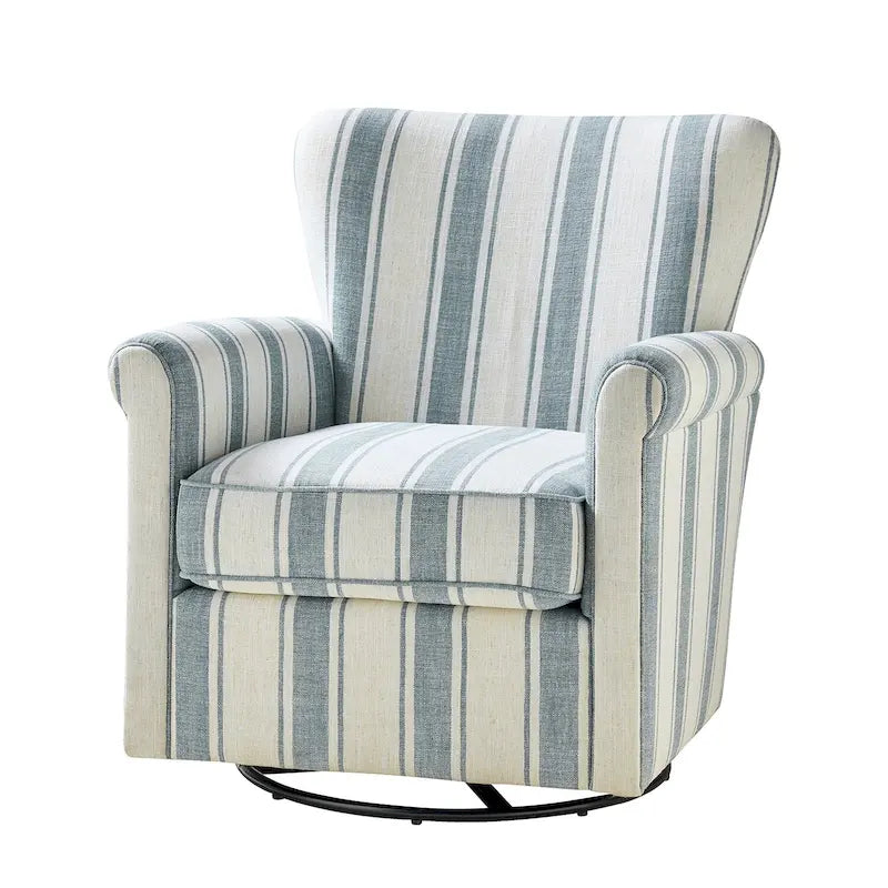 Fauteuil pivotant et à bascule confortable en tissu floral