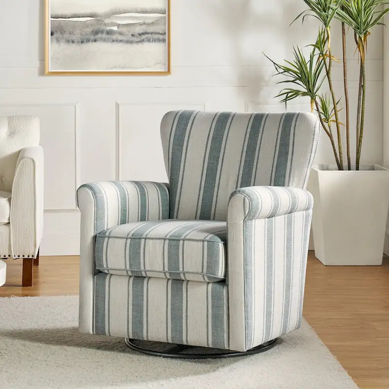 Fauteuil pivotant et à bascule confortable en tissu floral