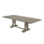 Ensemble de salle à manger rustique extensible gris 9 pièces