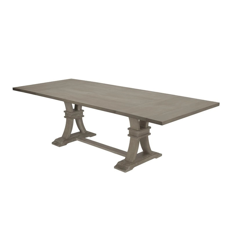 Ensemble de salle à manger rustique extensible gris 9 pièces