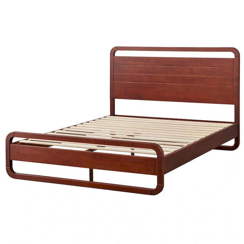 Lit plateforme Queen en bois massif