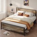Cadre de lit complet Queen size avec tête de lit – Lit plateforme en métal robuste