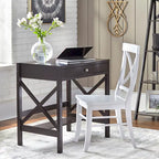 Bureau en bois de style ferme avec cadre en X