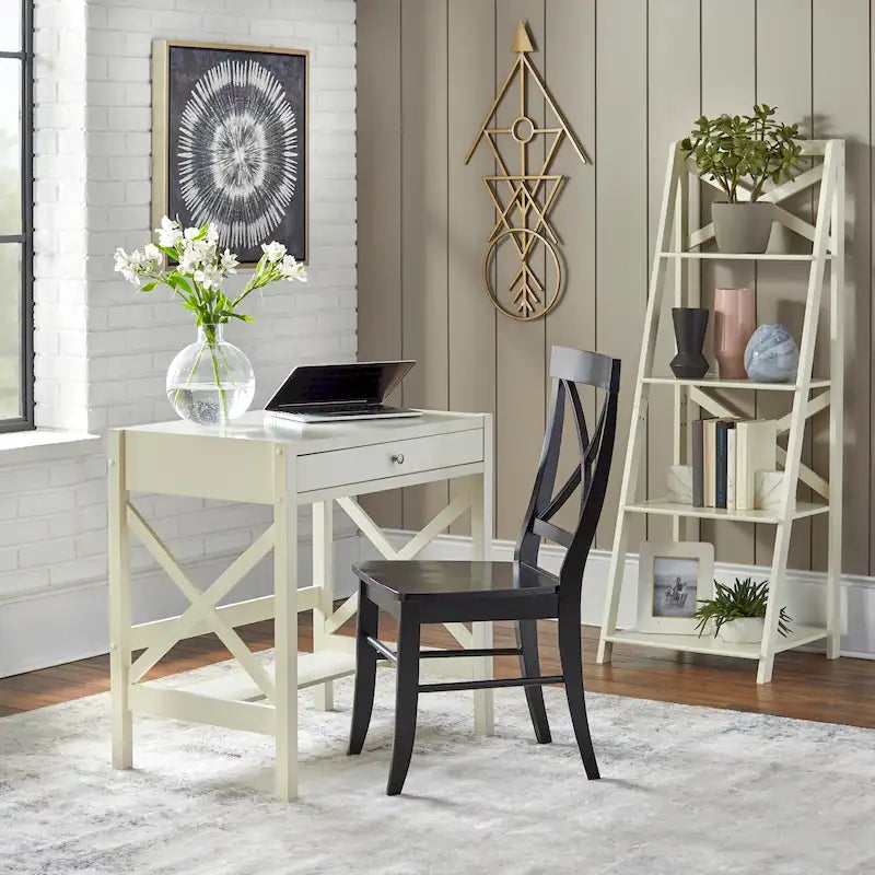 Bureau en bois de style ferme avec cadre en X