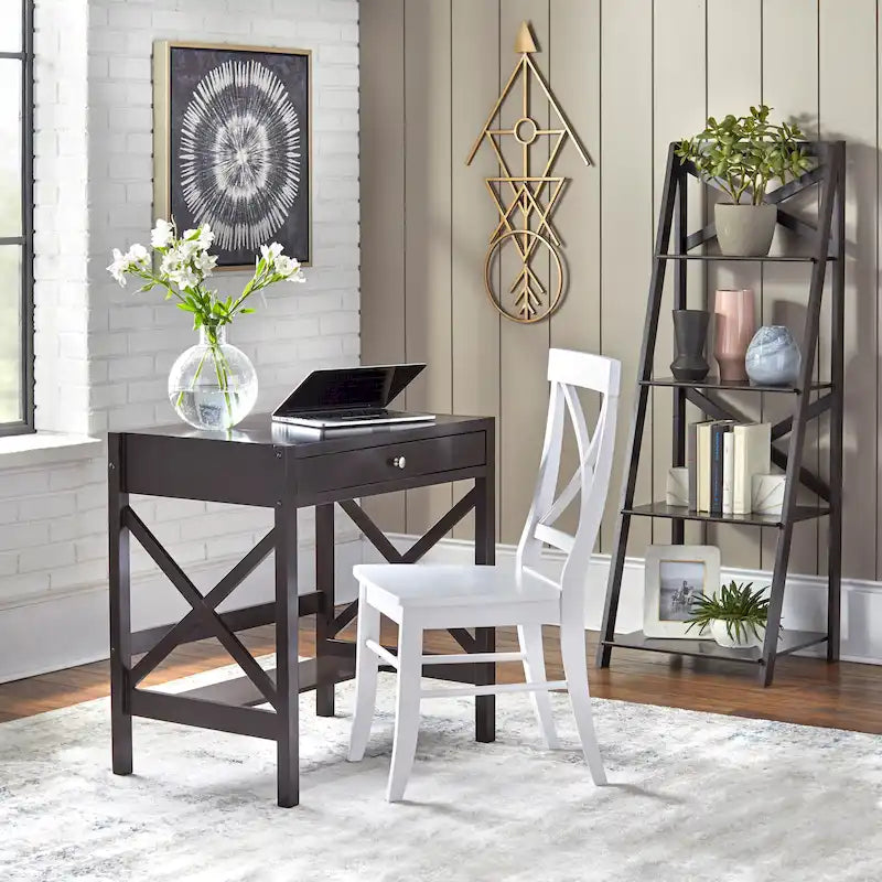Bureau en bois de style ferme avec cadre en X