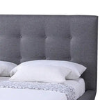 Lit plateforme capitonné gris de style milieu de siècle