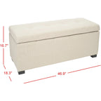 Grand banc de rangement touffeté en similicuir marron