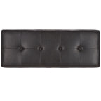 Grand banc de rangement touffeté en similicuir marron