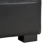 Grand banc de rangement touffeté en similicuir marron