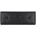 Grand banc de rangement touffeté en similicuir marron