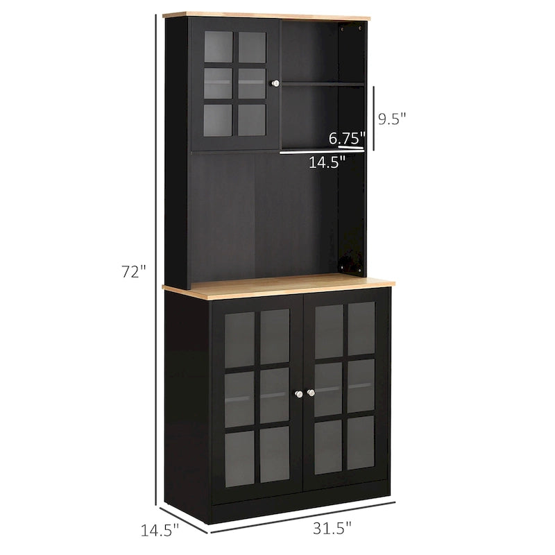 Garde-manger d'armoire de cuisine de transition de 72 pouces
