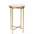 Table d'appoint ronde en métal doré