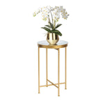 Table d'appoint ronde en métal doré