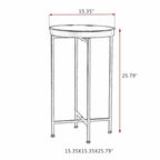 Table d'appoint ronde en métal doré