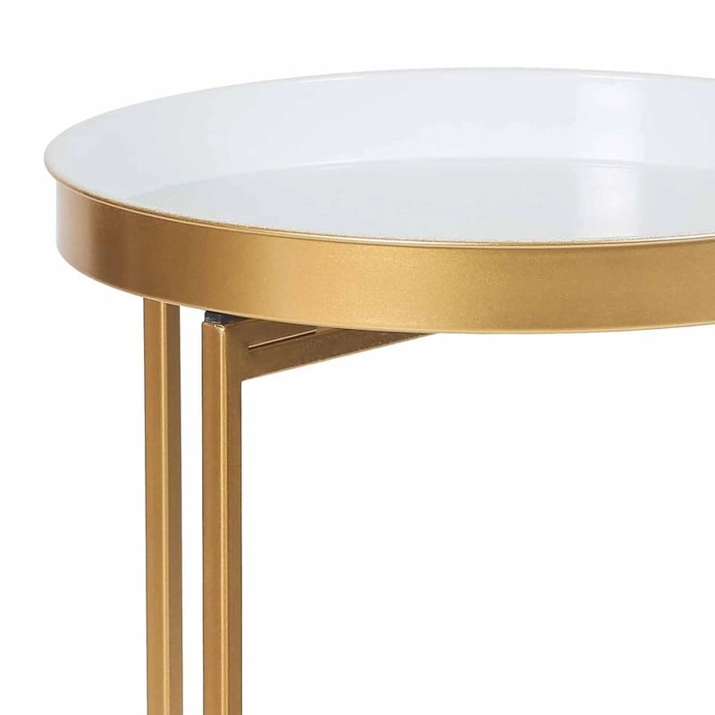 Table d'appoint ronde en métal doré