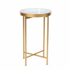 Table d'appoint ronde en métal doré