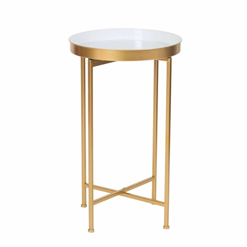 Table d'appoint ronde en métal doré