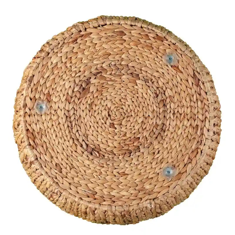 Table basse ronde en jacinthe d'eau