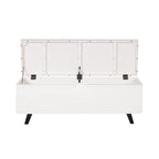 Banc de rangement en bois d'acacia de 117 cm