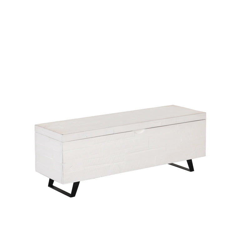 Banc de rangement en bois d'acacia de 117 cm