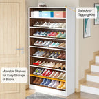 Meuble à chaussures haut à 9 niveaux avec étagère ouverte pour entrée